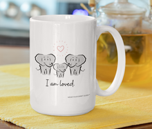Load image into Gallery viewer, Elephant Spirit Guide Family of Three "I Am Loved" Adorable 15oz Mug - Wear Your Spirit Guide