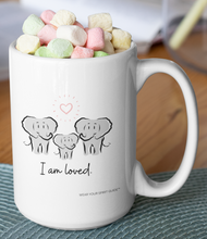 Load image into Gallery viewer, Elephant Spirit Guide Family of Three "I Am Loved" Adorable 15oz Mug - Wear Your Spirit Guide